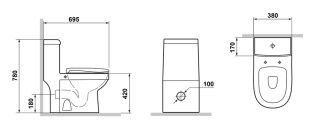 Унитаз-моноблок Laguraty 20980 AWC с функцией биде и смесителем белый